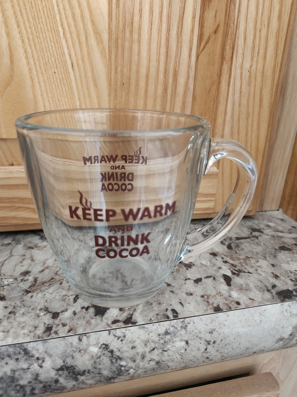 Clear Glass Cocoa Mug - Keep Warm and Drink Cocoa